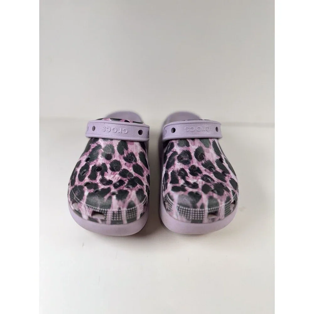 Crocs Kids Sandals Purple Classic Animal Cutie Clog Water Outdoor Casual Size 1